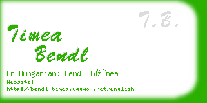 timea bendl business card